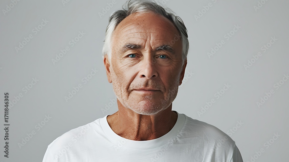 Obraz premium Senior Man Portrait on White Background