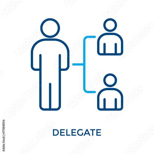 Delegate Icon Outline Color Style. Vector Illustration For Graphic Design