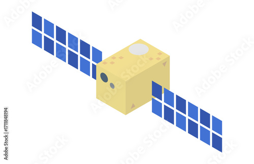 人工衛星・サテライト・探査機・プローブ　ベクターイラスト素材　ベクター／透過PNG／JPEG白背