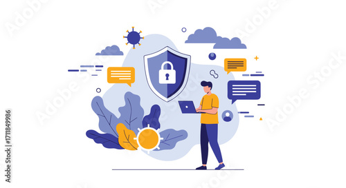 Cybersecurity protection of personal information in the digital world.