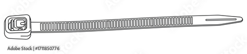Detailed macro shot of a grey cable tie, illustrating its construction and design.