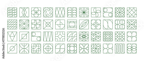 Set, collection bauhaus geometric shapes. Trendy set with shapes. set of black shapes, geometric abstract shapes. Modern design card, invitation, wallpaper, poster