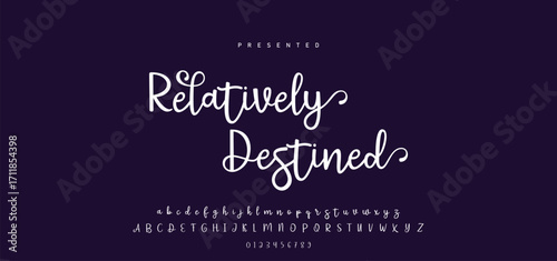 Hand drawn calligraphic vector font. Distress grunge texture. Modern script calligraphy type. ABC typography latin alphabet.