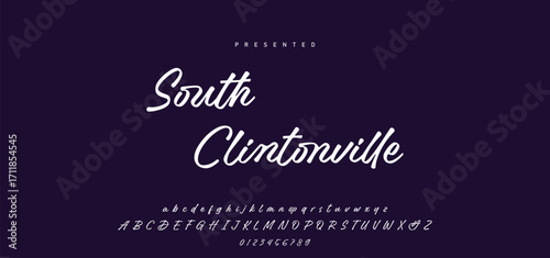 Hand drawn calligraphic vector font. Distress grunge texture. Modern script calligraphy type. ABC typography latin alphabet.