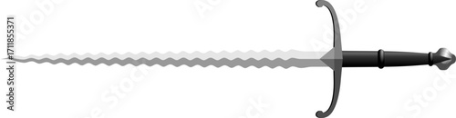 Photograph of a long wavy blade sword with crossguard, suitable for vintage weapon or martial arts themes.