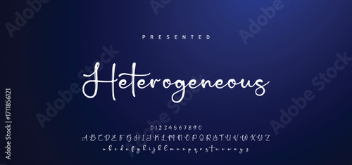 Hand drawn calligraphic vector font. Distress grunge texture. Modern script calligraphy type. ABC typography latin alphabet.