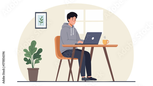 Remote Employee Participating in an Online Meeting