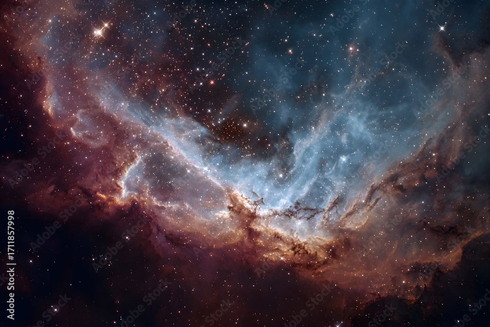 Fototapeta premium Cosmic nebula with vibrant colors and star formations.