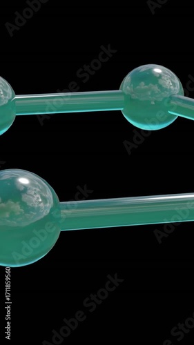 Wallpaper Mural Animation of 3d micro of molecules on black background Torontodigital.ca