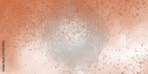 Abstract textured background with organic water droplet patterns in soft peach and grey tones vector