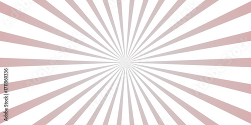 Faded rose and grey sunburst radial lines pattern abstract background with gradient effect and central bright point