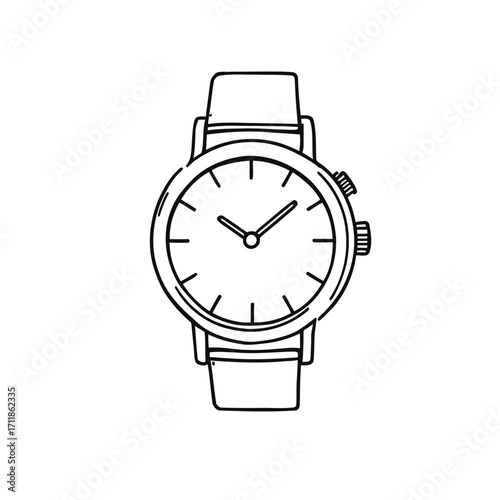 Men's luxury classic steel wristwatch with a black dial and silver hands for an accurate time accessory