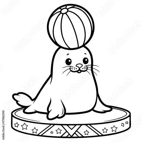 Seal Balancing Ball on Stage