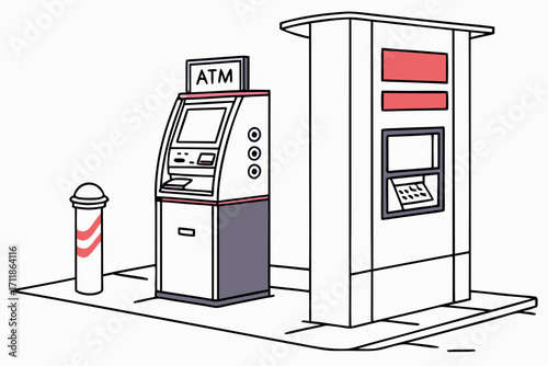 Automated Teller Machine and Kiosk Illustration.