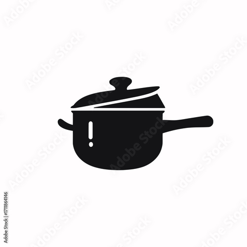 Isolated stainless steel cooking pot with a glass lid and handle on a white background