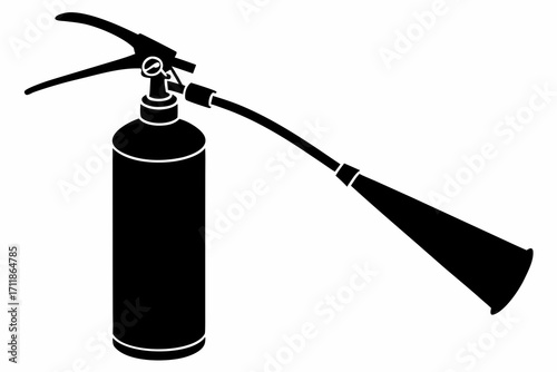 Black Silhouette Fire Extinguisher Icon.