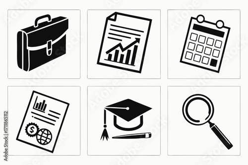 Business and Education Icons Collection.