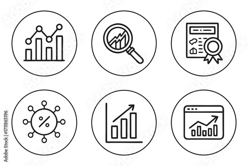 Business Growth and Financial Analysis Icons.