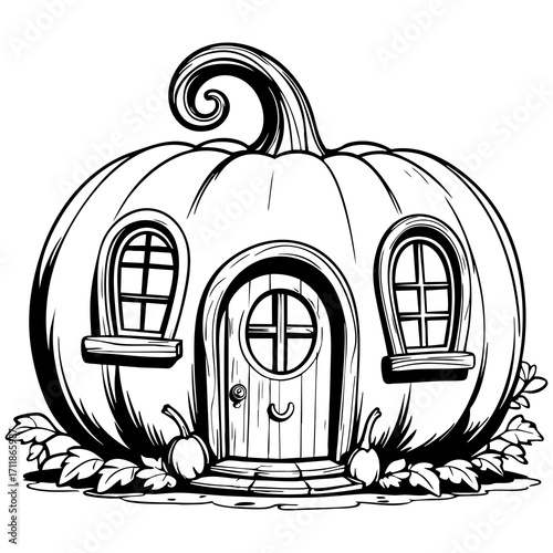 Pumpkin House With Door