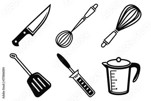 Collection of Kitchen Utensils and Tools Icons.