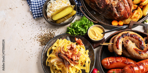 German cuisine. Traditional food concept.