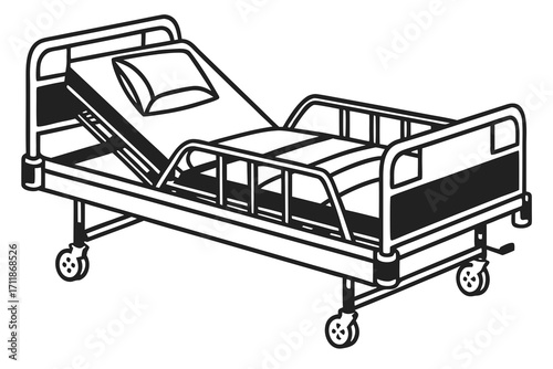 Hospital Bed Medical Equipment Illustration 1.