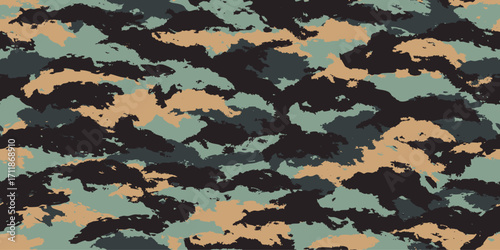 Camouflage background. Seamless pattern.Vector. 迷彩パターン テクスチャ 背景素材