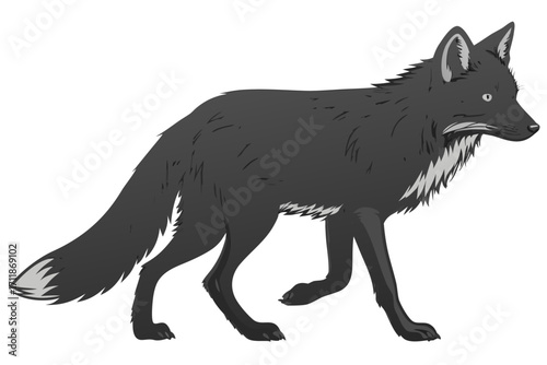 Minimalist Arctic Fox Illustration.