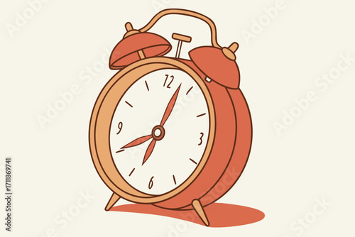 Retro Alarm Clock Illustration.