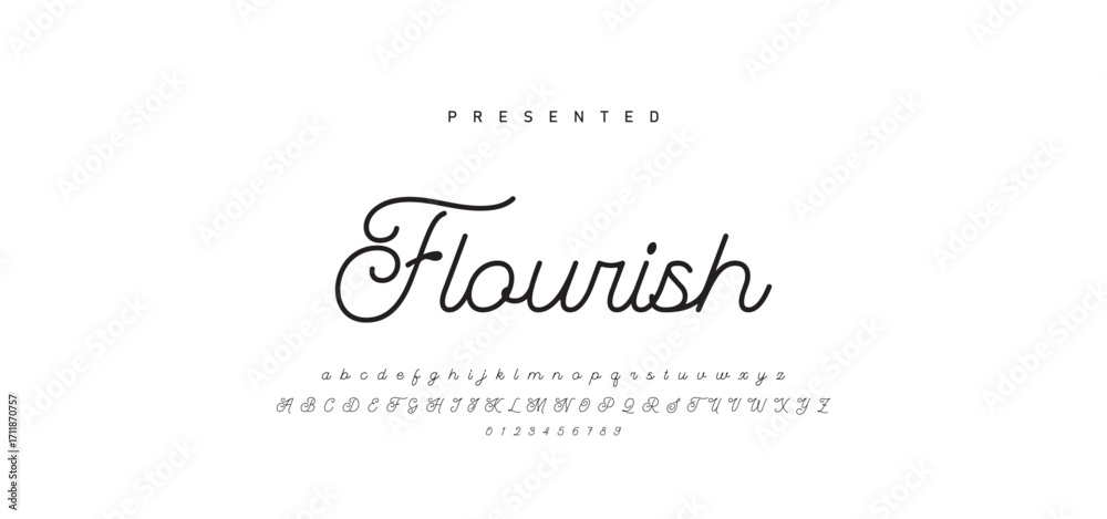 Obraz premium Hand drawn vector alphabet. Modern monoline signature script font. Elegant Signature Font. Best Alphabet Beautiful Calligraphy Signature Font