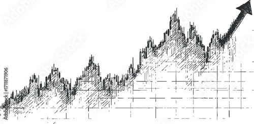 Line graph depicting upward trend in financial growth and investment performance over time.