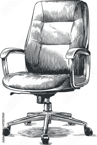 A detailed sketch of a modern ergonomic office chair designed for comfort and style.
