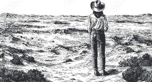 A woman gazes over a vast landscape, embodying adventure and exploration in nature.