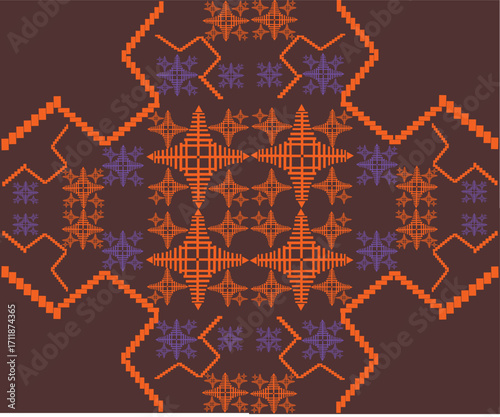 Geometric seamless pattern , autumn vibes 