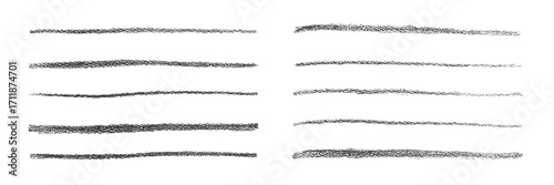 Crayon chalk brush stroke underline pen highlight. Vector hand drawn stoke element set for design texture templates, presentation, school, emphasis isolated on white background