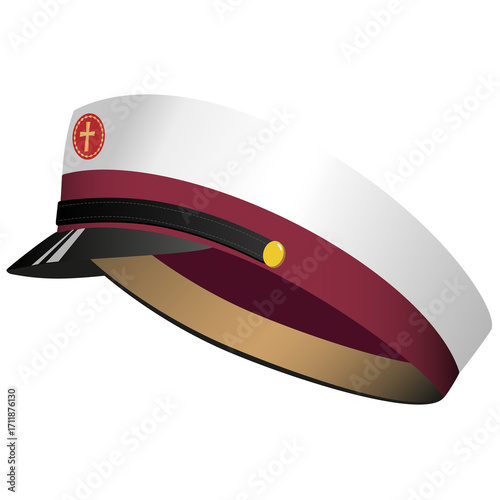 Traditional Danish graduation cap, studenterhue. Vector Illustration