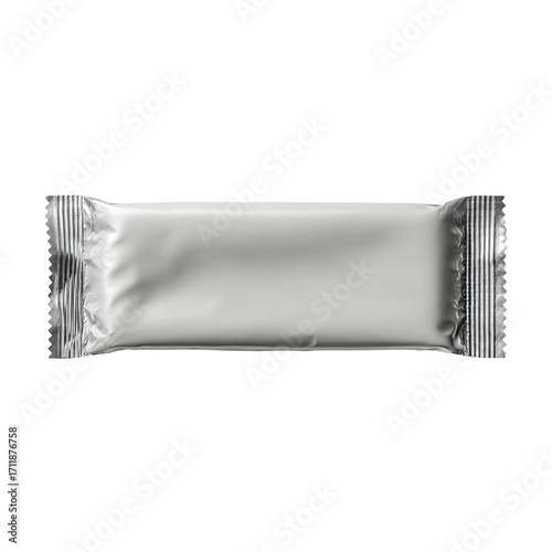 Blank, light gray food bar wrapper