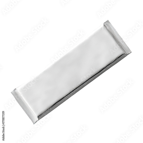 Blank silver foil candy bar wrapper
