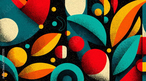 Vibrant abstract pattern with colorful shapes