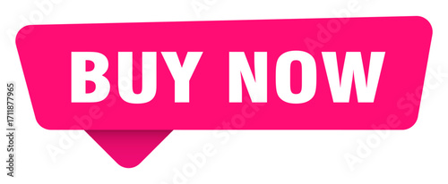 buy now magenta sticker isolated on transpatent background. buy now sign