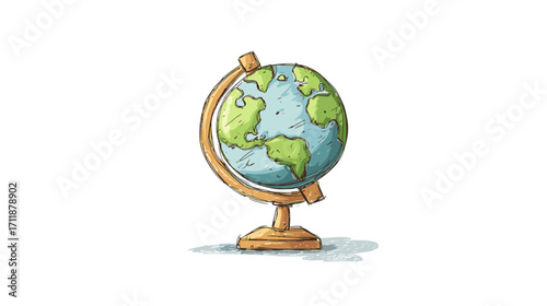 Hand-drawn globe illustration