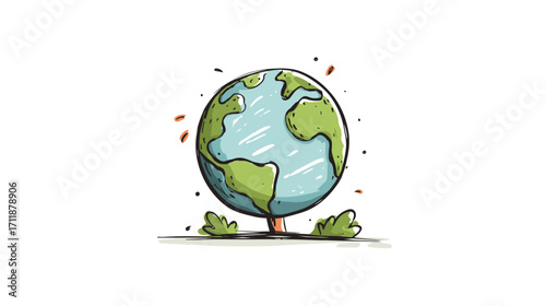 Playful cartoon illustration of the earth