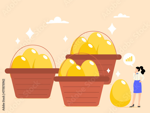 Asset allocation concept or investment diversification analysis, investment strategies to reduce risk and maximize returns