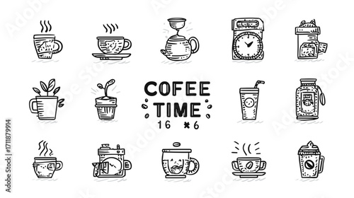 Hand-drawn coffee illustrations collection