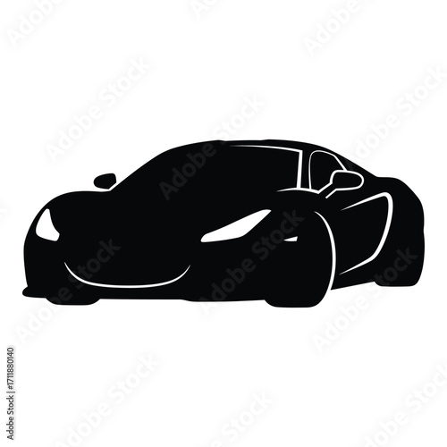 Sleek silhouette of a modern sports car captures speed and elegance silhouette