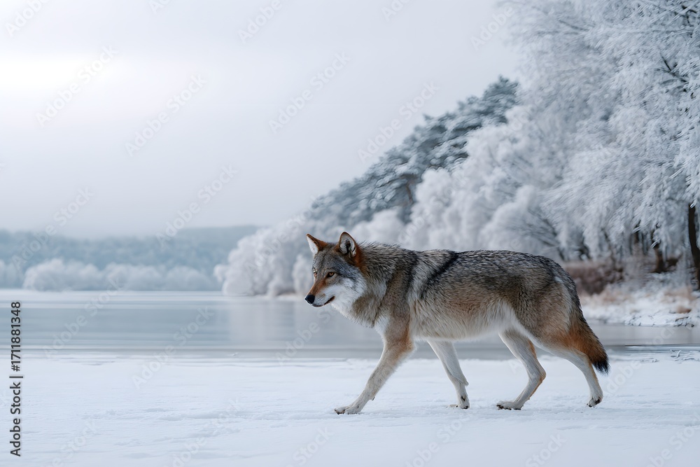 Fototapeta premium 겨울 늑대