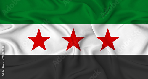 Obraz na płótnie Realistic Syria flag waving