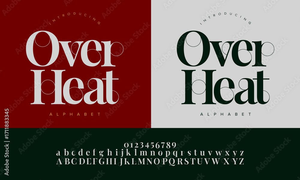Obraz premium Over Heat Alphabet Modern Decorative Elegant Stylish Font Design