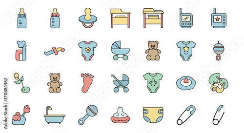 Adorable baby essentials collection, perfect for parenting, nursery decor, and children's products