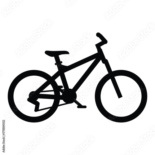 Silhouette of a mountain bicycle iconic representation for outdoor cycling and adventure silhouette
